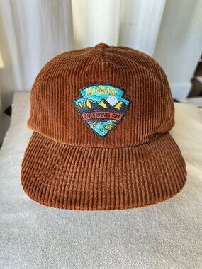 Mammoth Brewing Co Brown Corduroy Snapback Hat Embroidered Patch NWT